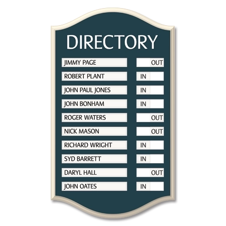 10-Line Directory with In/Out Sliders