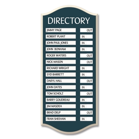 15-Panel Directory with In/Out Sliders