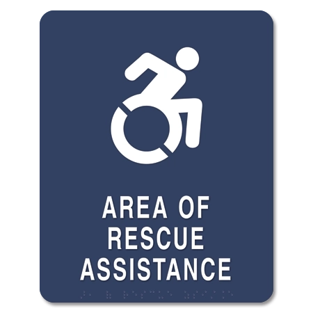 Area of Rescue Assistance Sign - NYC Compliant