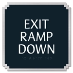 "Exit Ramp Down" Egress Sign - CA Compliant
