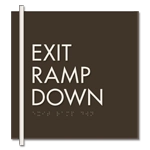 "Exit Ramp Down" Egress Sign - CA Compliant