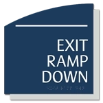 "Exit Ramp Down" Egress Sign - CA Compliant