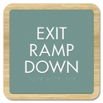 "Exit Ramp Down" Egress Sign - CA Compliant