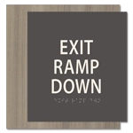 "Exit Ramp Down" Egress Sign - CA Compliant