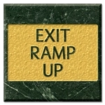 "Exit Ramp Up" Egress Sign - CA Compliant