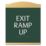"Exit Ramp Up" Egress Sign - CA Compliant