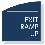 "Exit Ramp Up" Egress Sign - CA Compliant