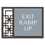 "Exit Ramp Up" Egress Sign - CA Compliant