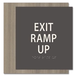 "Exit Ramp Up" Egress Sign - CA Compliant