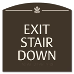 "Exit Stair Down" Egress Sign - CA Compliant