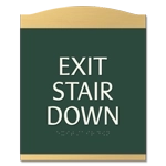 "Exit Stair Down" Egress Sign - CA Compliant