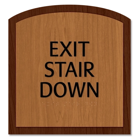 "Exit Stair Down" Egress Sign - CA Compliant