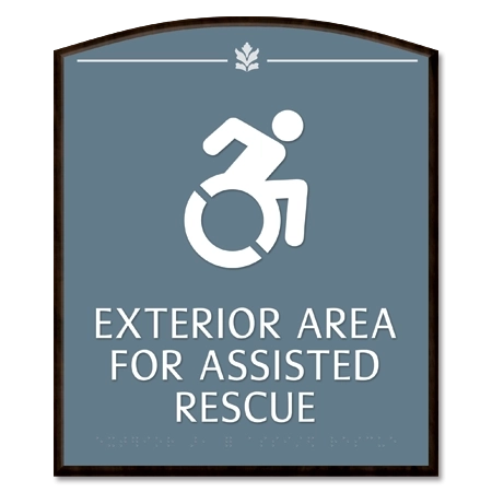 Exterior Area for Assisted Rescue Sign - Dynamic ISA Symbol