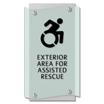 Exterior Area for Assisted Rescue Sign - Dynamic ISA Symbol