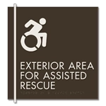 Exterior Area for Assisted Rescue Sign - Dynamic ISA Symbol