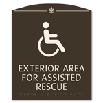 Exterior Area for Assisted Rescue Sign - ISA Symbol