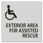 Exterior Area for Assisted Rescue Sign - ISA Symbol