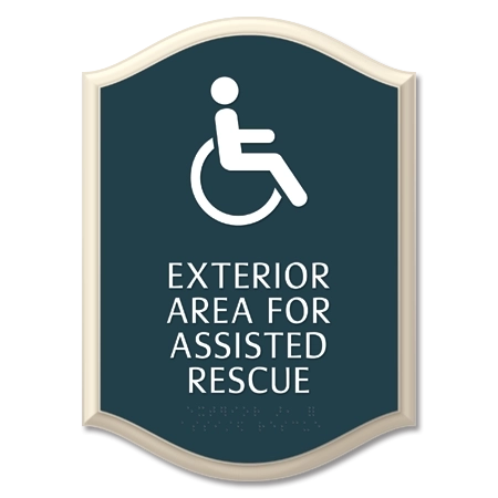 Exterior Area for Assisted Rescue Sign - ISA Symbol