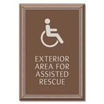 Exterior Area for Assisted Rescue Sign - ISA Symbol