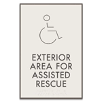 Exterior Area for Assisted Rescue Sign - ISA Symbol