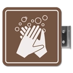Flag Overhead - Employees Must Wash Hands
