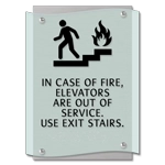 In Case of Fire, Elevators Are Out of Service - Braille