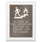 In Case of Fire, Elevators Are Out of Service - Braille