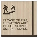In Case of Fire, Elevators Are Out of Service - Braille