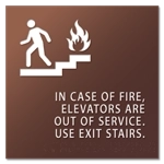 In Case of Fire, Elevators Are Out of Service - Braille