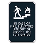 In Case of Fire, Elevators Are Out of Service - No Braille