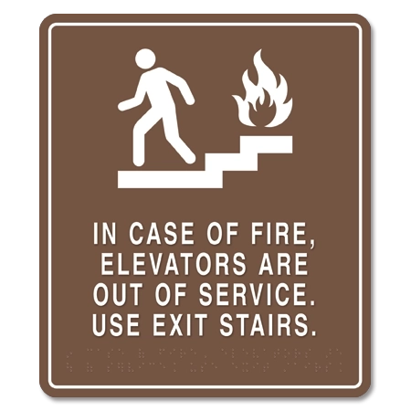 In Case of Fire, Elevators Are Out of Service... w/Braille