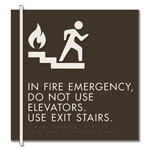 In Fire Emergency, Do Not Use Elevator - Braille