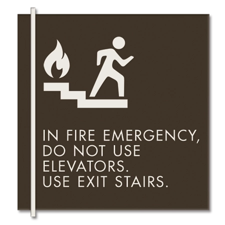 In Fire Emergency, Do Not Use Elevator - No Braille