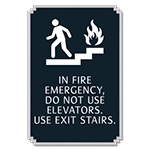 In Fire Emergency, Do Not Use Elevator - No Braille