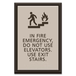 In Fire Emergency, Do Not Use Elevator... w/Braille