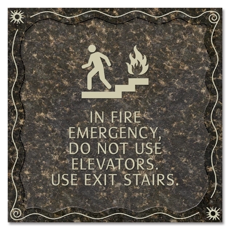 In Fire Emergency, Do Not Use Elevator... w/No Braille