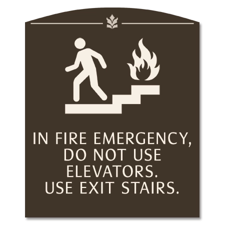In Fire Emergency, Do Not Use Elevator... w/No Braille