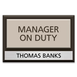 Manager on Duty Sign w/ Nameplate