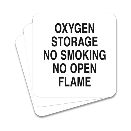 Oxygen Storage No Smoking No Open Flame - 3 Pack