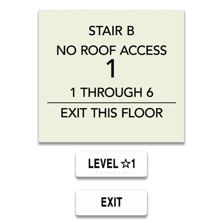 Photoluminescent Stairwell ID (Exit Level) - Houston <br>6 Floors or More