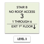 Photoluminescent Stairwell ID - Houston <br>6 Floors or More