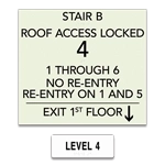 Photoluminescent Stairwell ID (No Re-Entry) - Houston <br>4 Floors or More