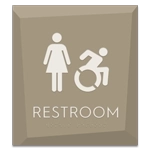 Restroom Sign w/Female & Dynamic ISA Symbols