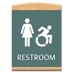 Restroom Sign w/Female & Dynamic ISA Symbols