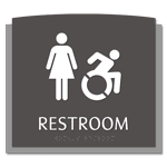 Restroom Sign w/Female & Dynamic ISA Symbols