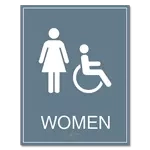 Restroom Sign w/ Female & ISA Symbols