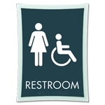 Restroom Sign w/ Female & ISA Symbols
