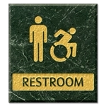 Restroom Sign w/Male & Dynamic ISA Symbols