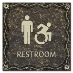 Restroom Sign w/Male & Dynamic ISA Symbols