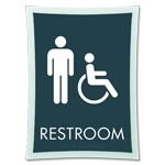 Restroom Sign w/Male & ISA Symbols